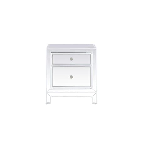 Elegant Decor 21 in. Mirrored Nightstand in White MF72016WH